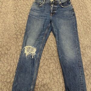 Everlane “The Cheeky Jean” Blue Distressed Women's Jeans 27 Regular